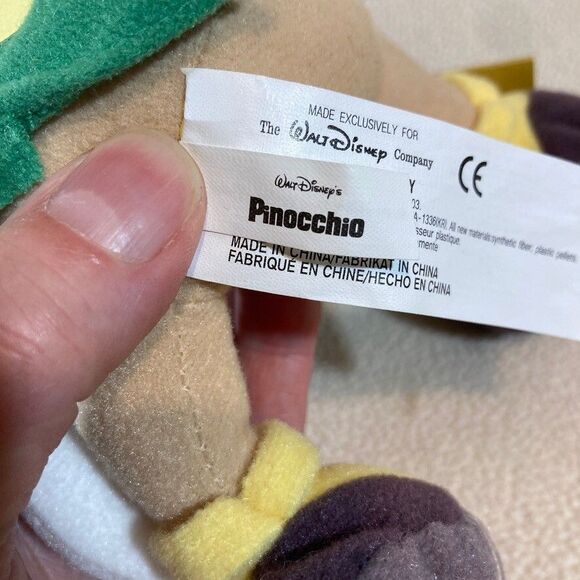 The Disney Store Bean Bag Jiminy‎ Cricket 8" Plush St Patricks Day Vintage 1999 - Picture 8 of 11